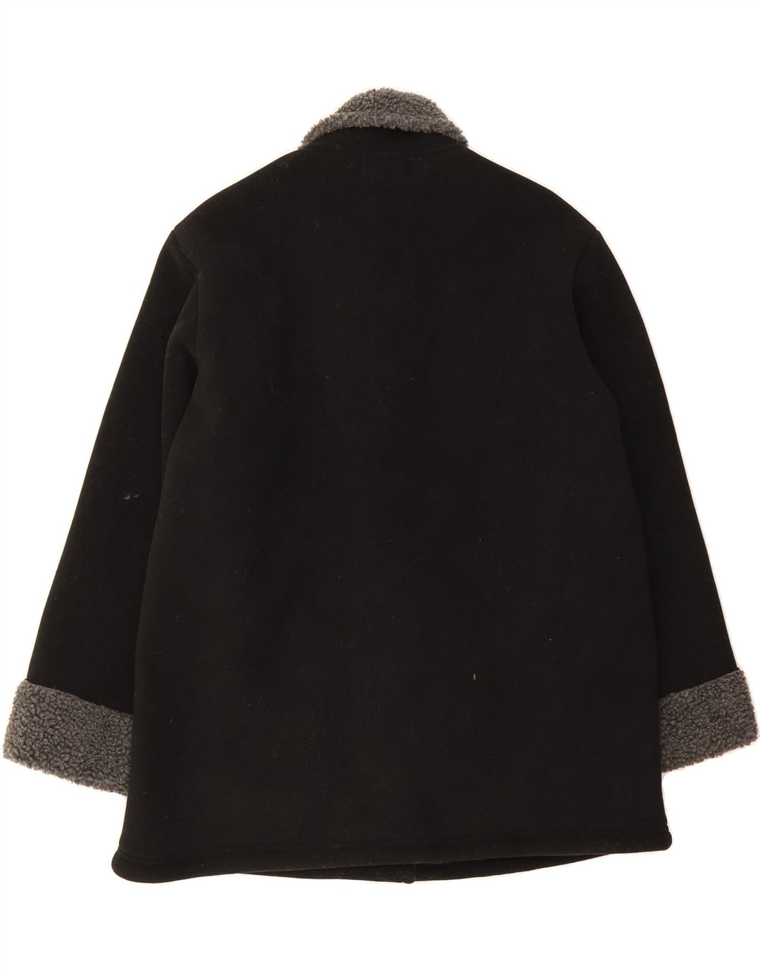 VINTAGE Womens Overcoat UK 16 Large Black Polyester Vintage Vintage and Second-Hand Vintage from Messina Hembry 