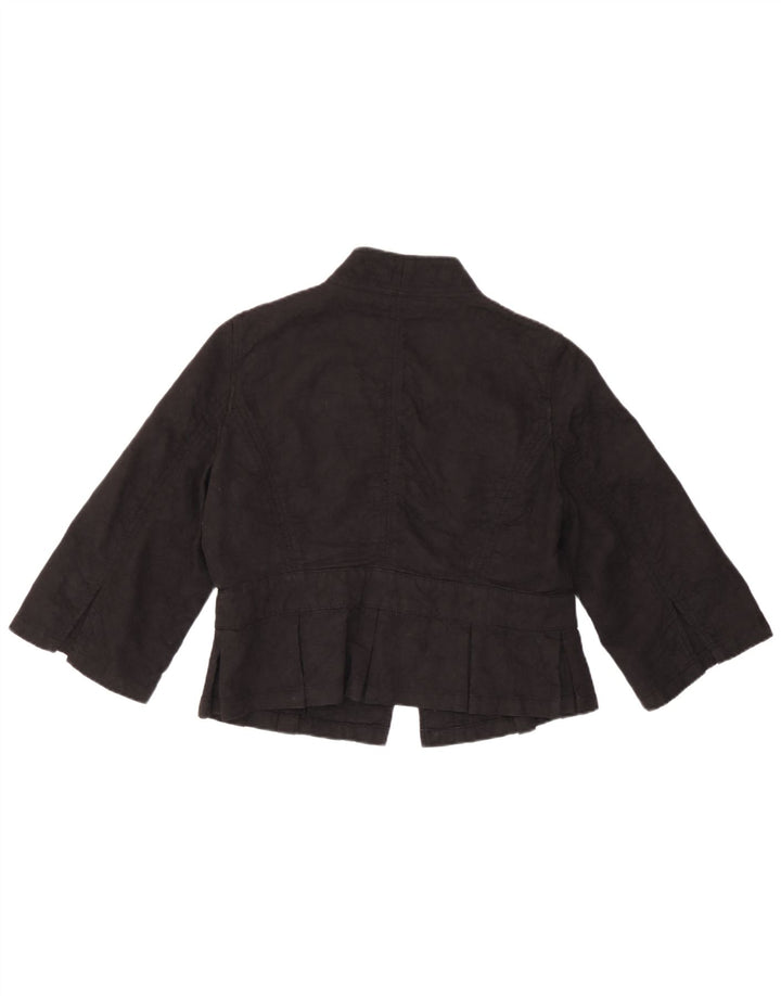 Marks & Spencer Damen Crop Blazerjacke mit 3/4-Ärmeln, Gr. 14, Schwarz