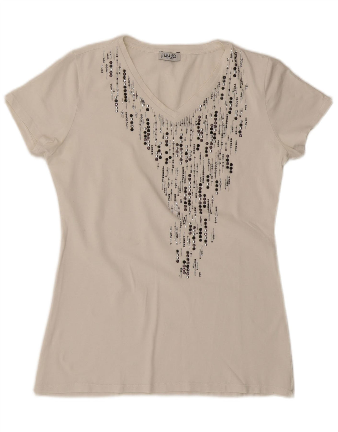 LIU JO Damen Milano T-Shirt Top UK 12 Medium Weiß