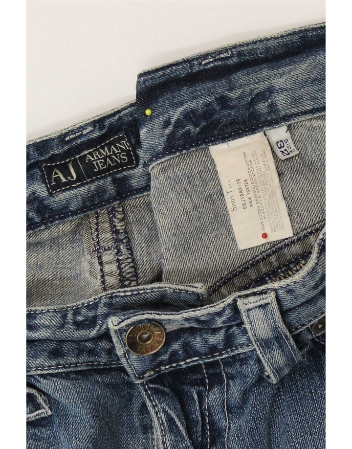 Armani Damen Straight Jeans W32 L29 Blaue Baumwolle
