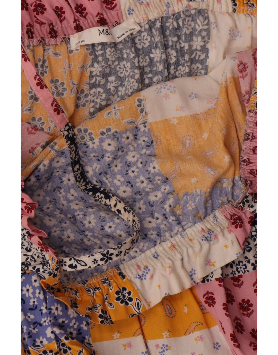 Marks & Spencer Mädchen-Sommerkleid, 12–13 Jahre, mehrfarbig, Patchwork-Baumwolle