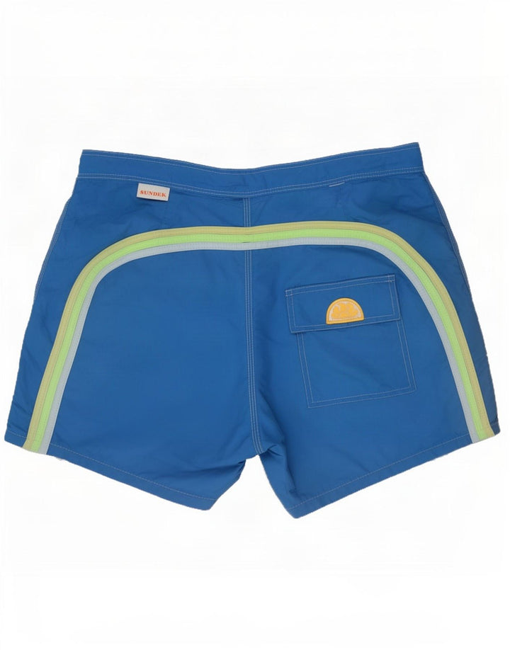 Sundek Herren-Badeshorts, normal, groß, blaues Colourblock-Nylon