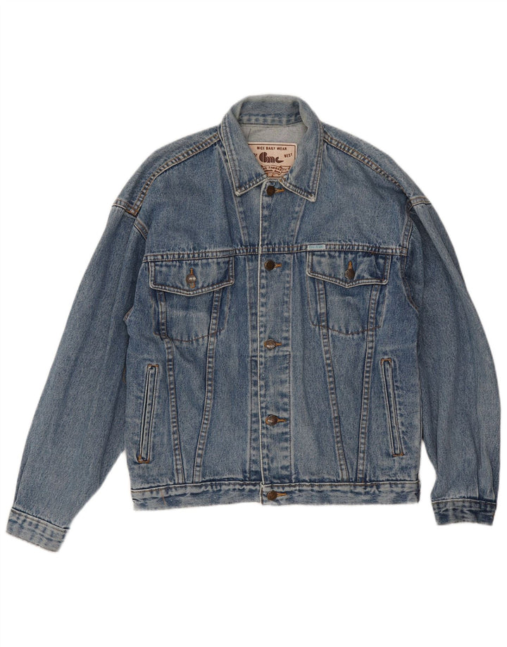Vintage Herren Jeansjacke UK 38 Mittelblaue Baumwolle
