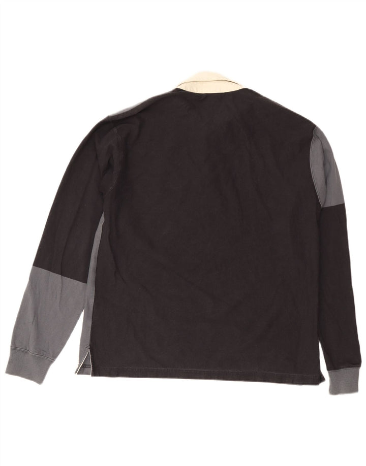 Champion Langarm-Rugby-Poloshirt für Herren, Mittelgrau, Farbblock