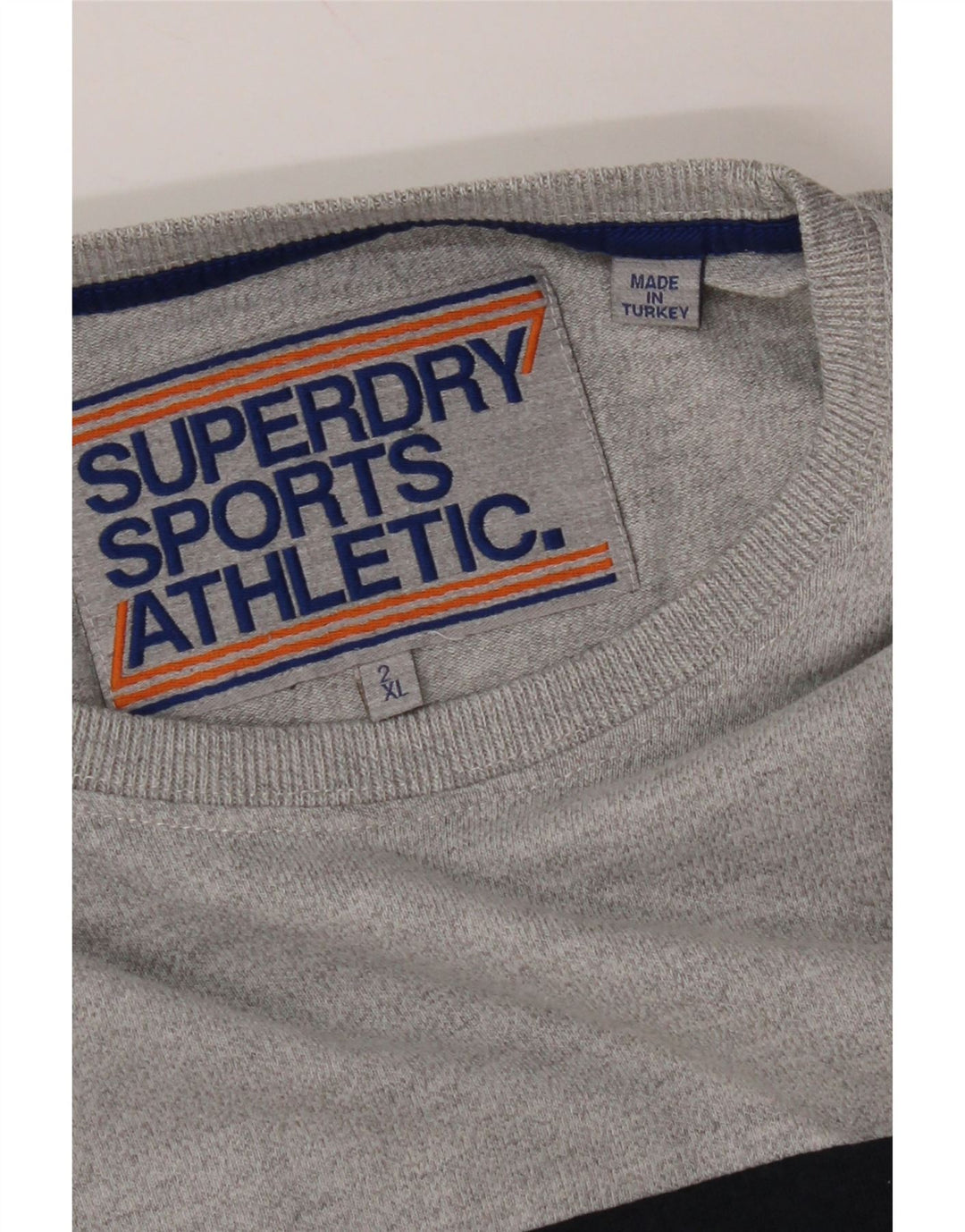 SUPERDRY Damen Grafik-T-Shirt-Oberteil 2XL Grauer Farbblock