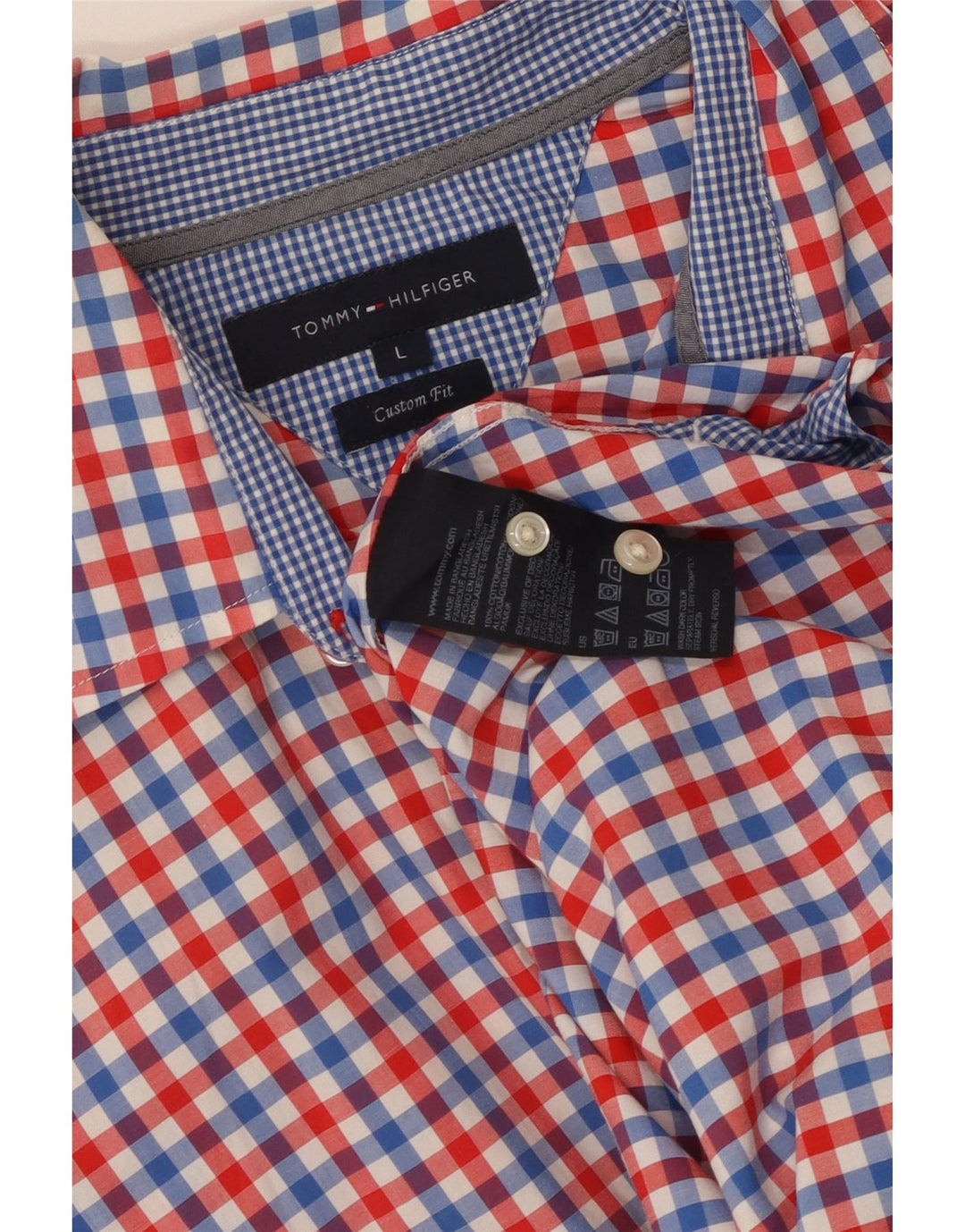 TOMMY HILFIGER Herren Custom Fit Hemd, groß, mehrfarbig, Gingham