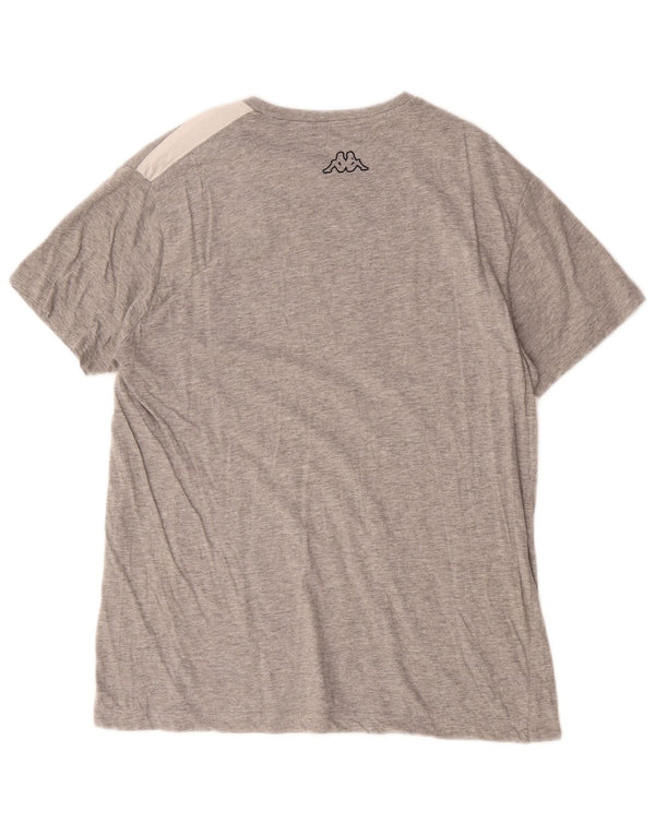 Kappa Herren Grafik T-Shirt Top XL Grau Colourblock Baumwolle