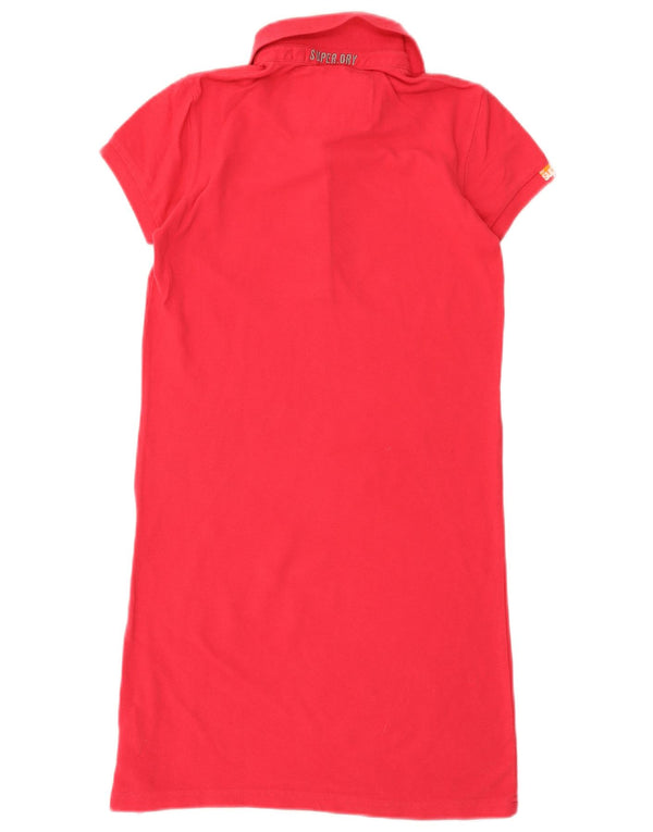 Superdry Damen Polokleid UK 8 Small Rosa Baumwolle