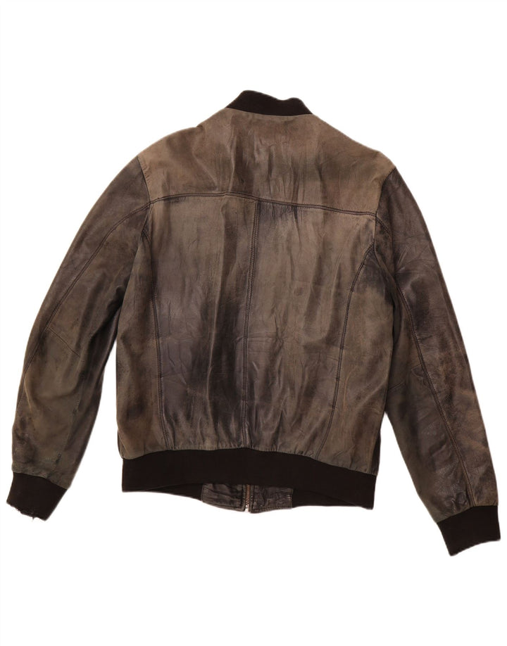 VINTAGE Herren Lederjacke UK 38 Medium Schwarz