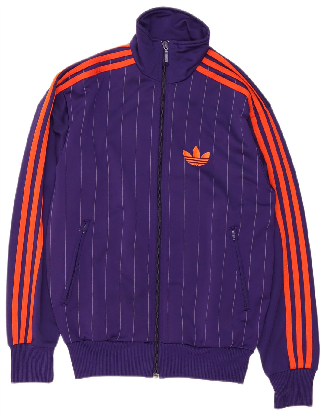Adidas Herren Trainingsanzug Top Jacke XS Lila gestreift Polyester
