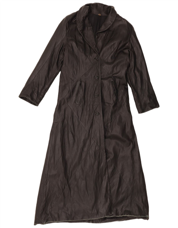 Vintage Damen Ledermantel IT 46 Großes schwarzes Leder