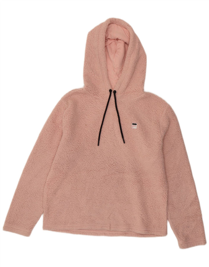 FILA Damen-Fleecepullover mit Kapuze, UK 16, Größe L, rosa, Polyester