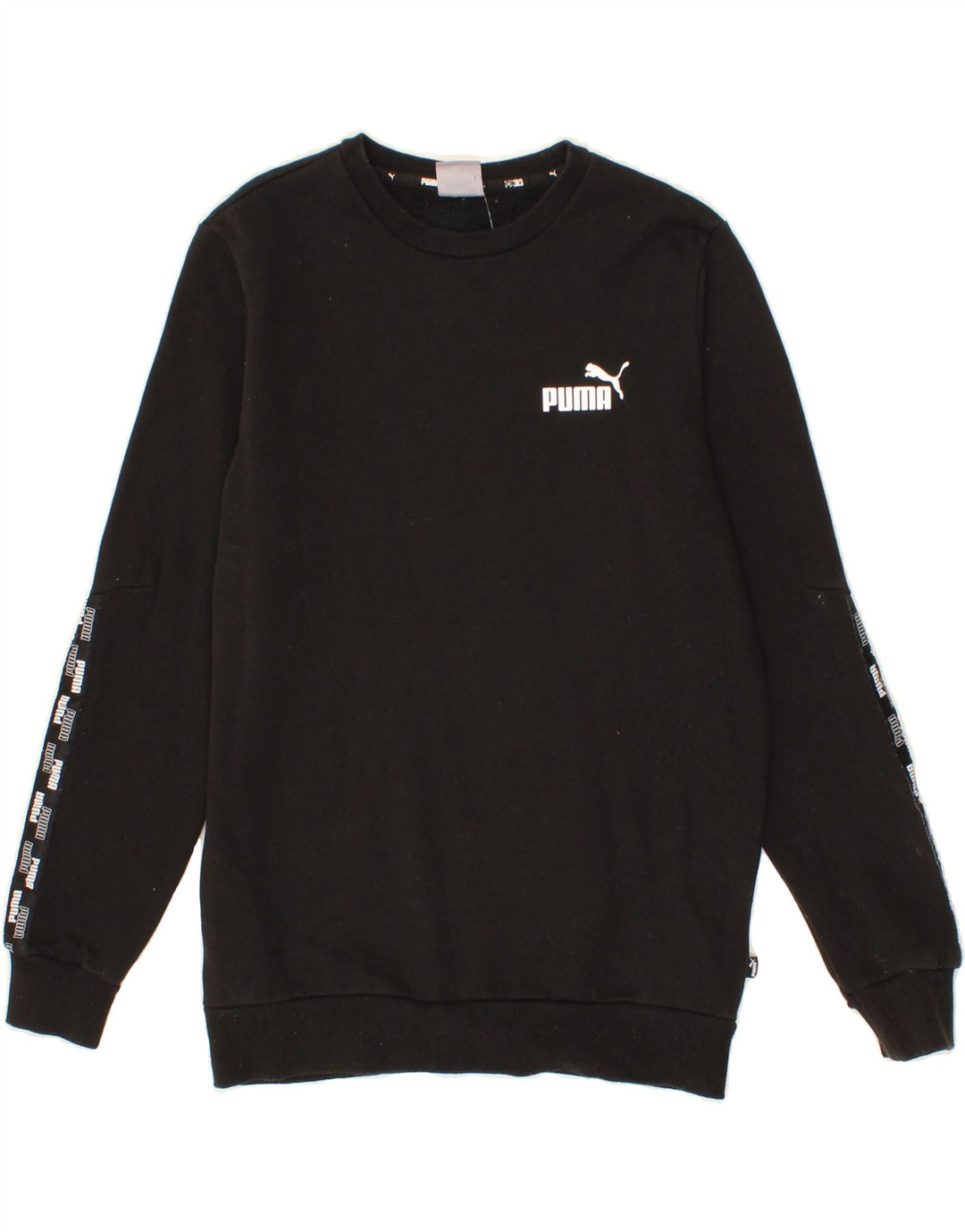 PUMA Mens Graphic Sweatshirt Jumper Small Black Cotton Vintage Puma and Second-Hand Puma from Messina Hembry 