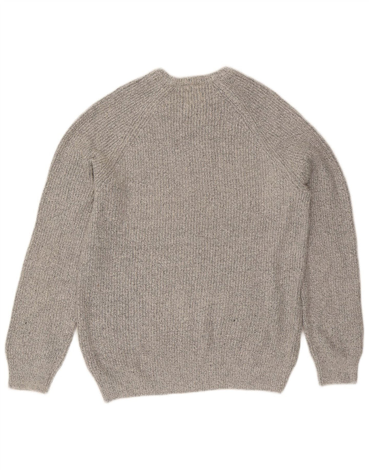 Marks & Spencer Herren-Pullover mit Rundhalsausschnitt, mittelgraues Polyamid