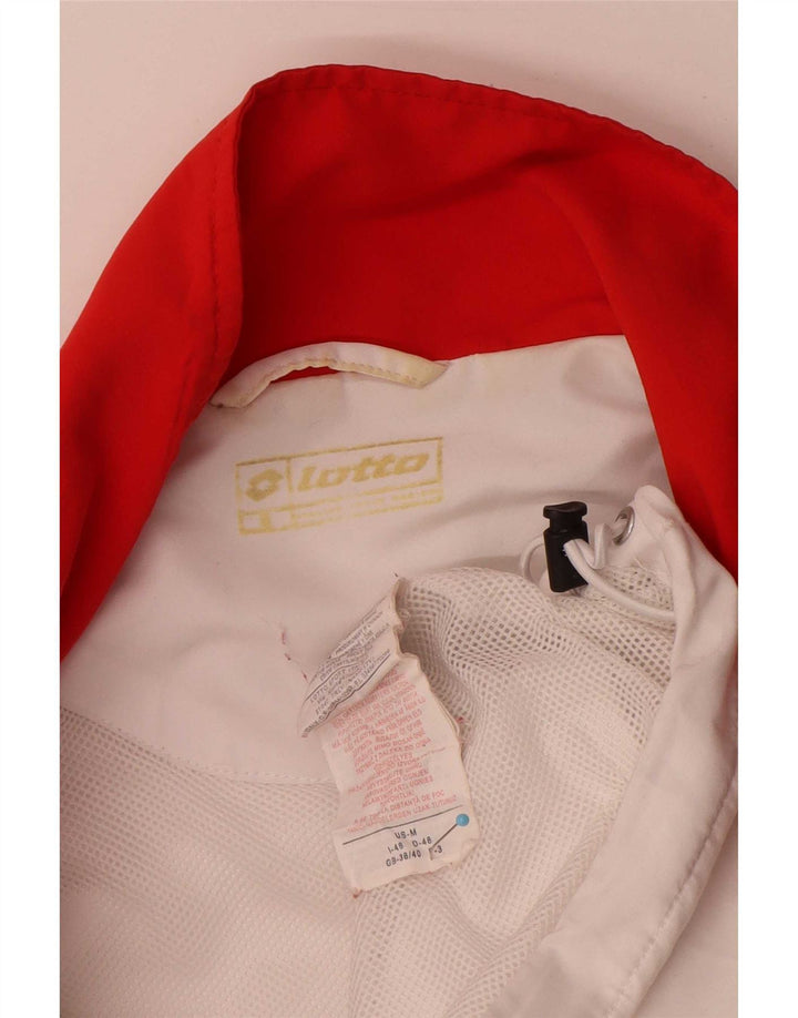 Lotto Herren-Trainingsanzug-Top-Jacke, UK 38/40, mittelweißes Farbblock-Polyester