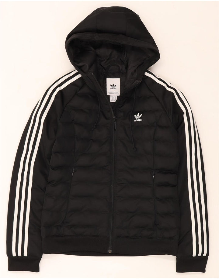 Adidas Damen-Kapuzenjacke, wattiert, Gr. 10, Größe S, Schwarz, Polyester