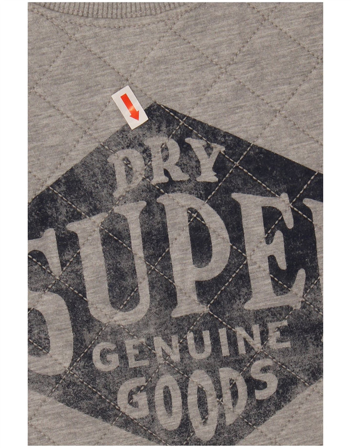 SUPERDRY Mens Graphic Sweatshirt Jumper Small Grey Cotton