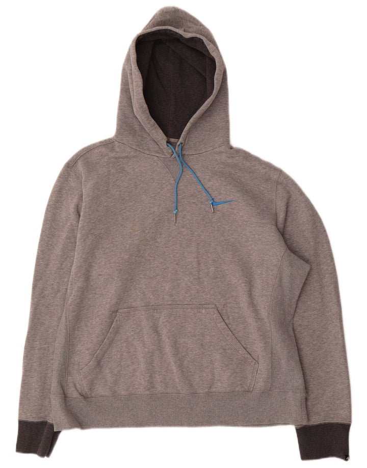 Nike Herren-Kapuzenpullover aus mittelgrau gefleckter Baumwolle