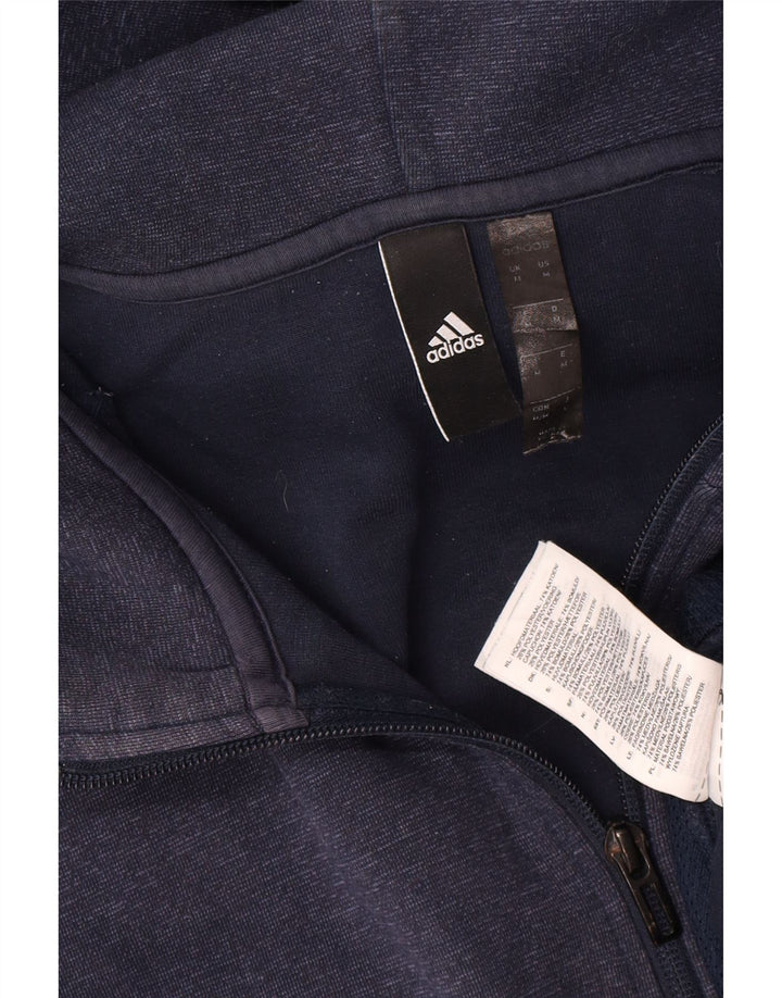 Adidas Herren-Kapuzenpullover mit Reißverschluss, mittlere marineblaue Baumwolle