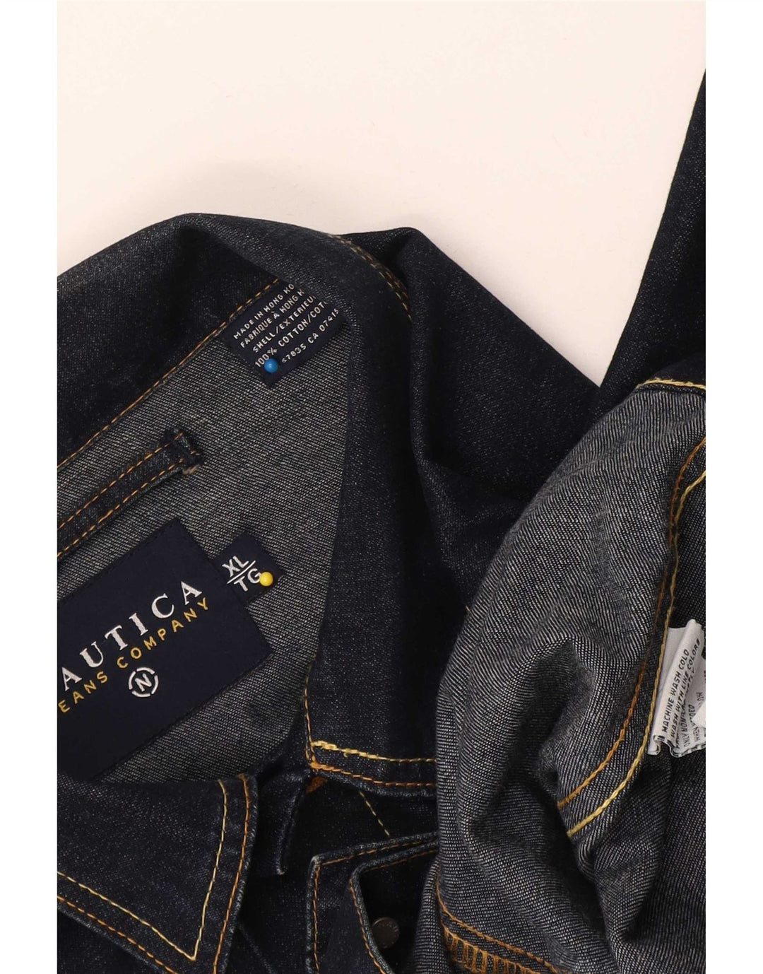 Nautica Herren Jeansjacke UK 42 XL Marineblaue Baumwolle