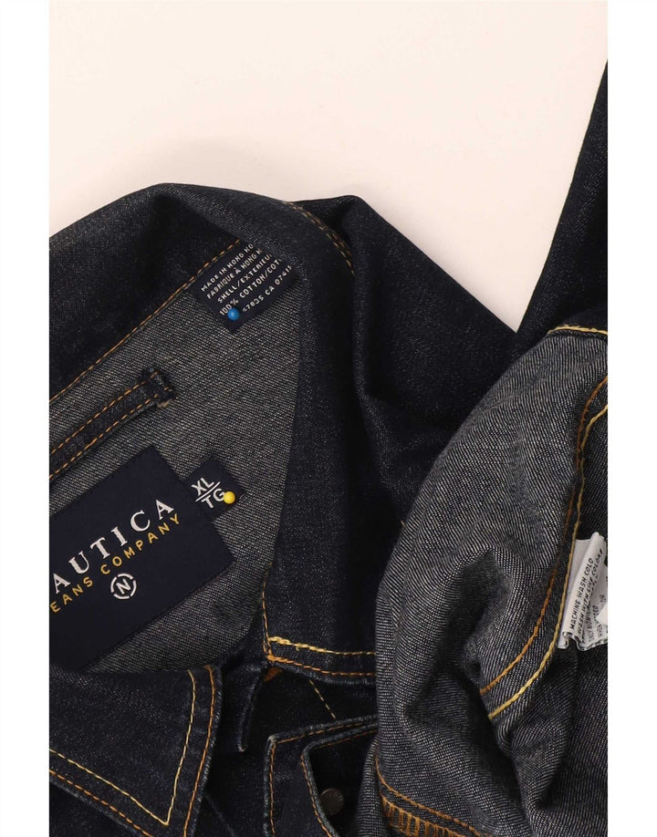 Nautica Herren Jeansjacke UK 42 XL Marineblaue Baumwolle