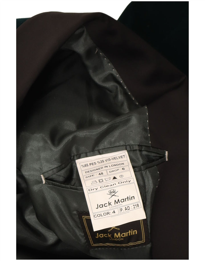 Jack Martin Herren 1-Knopf-Samt-Blazerjacke IT 48 Mittelgrünes Polyester