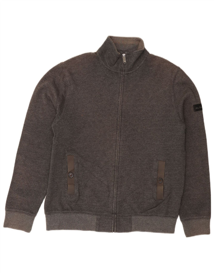 BEN SHERMAN Herren-Trainingsanzug-Oberjacke aus mittelgrauer Baumwolle