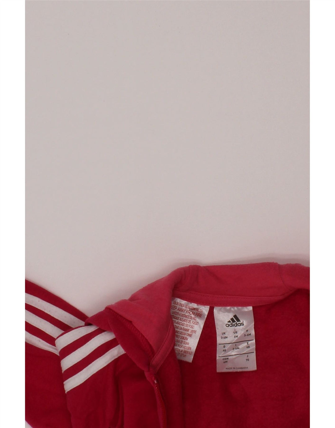 ADIDAS Baby-Mädchen-Kapuzenpullover mit grafischem Reißverschluss, 3–6 Monate, rosa Baumwolle