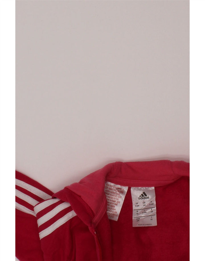 ADIDAS Baby-Mädchen-Kapuzenpullover mit grafischem Reißverschluss, 3–6 Monate, rosa Baumwolle