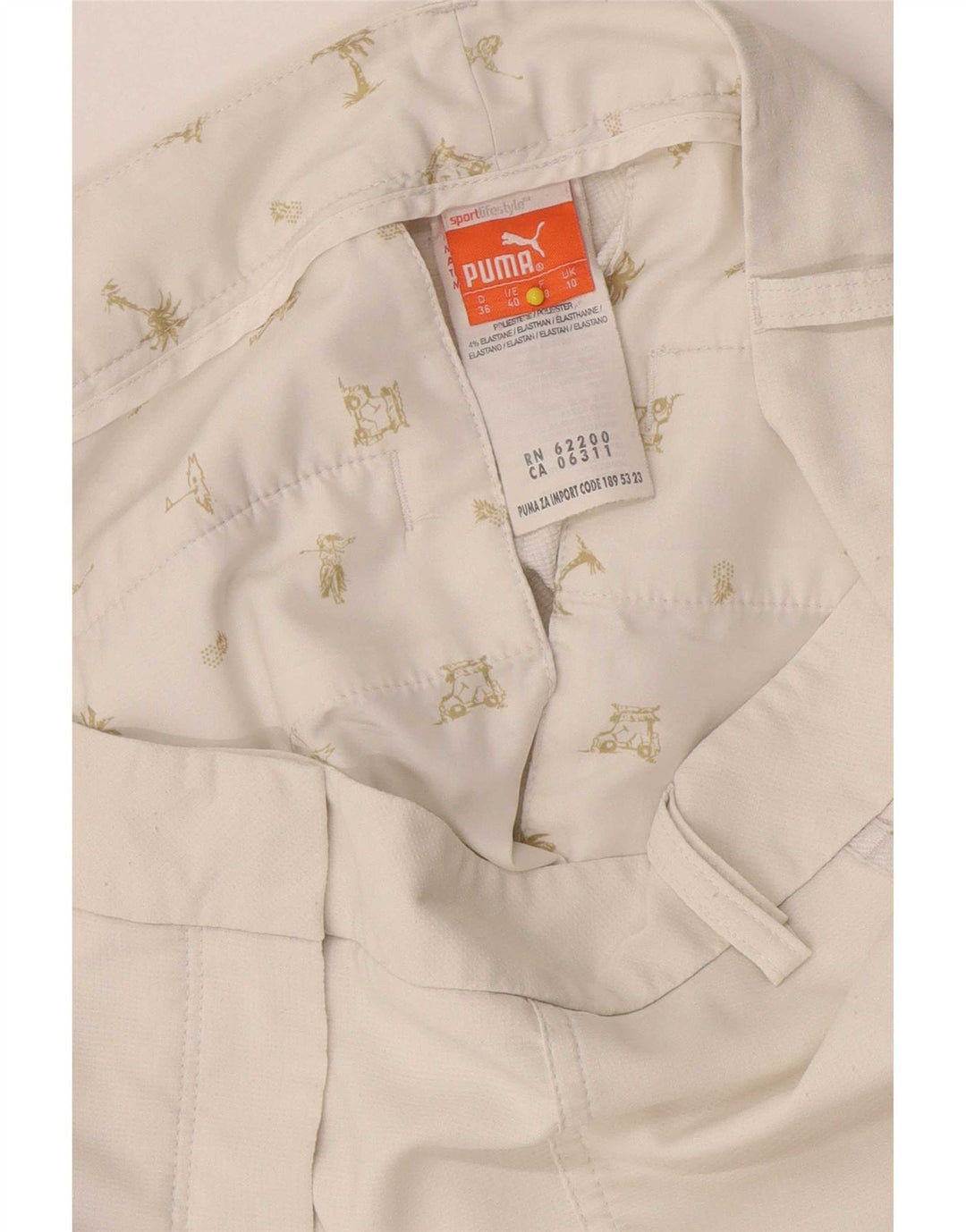 Puma Damen Slim Chino Hose UK 10 Small W32 L28 Weiß Polyester
