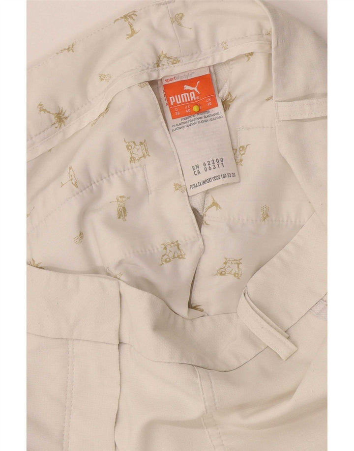 Puma Damen Slim Chino Hose UK 10 Small W32 L28 Weiß Polyester