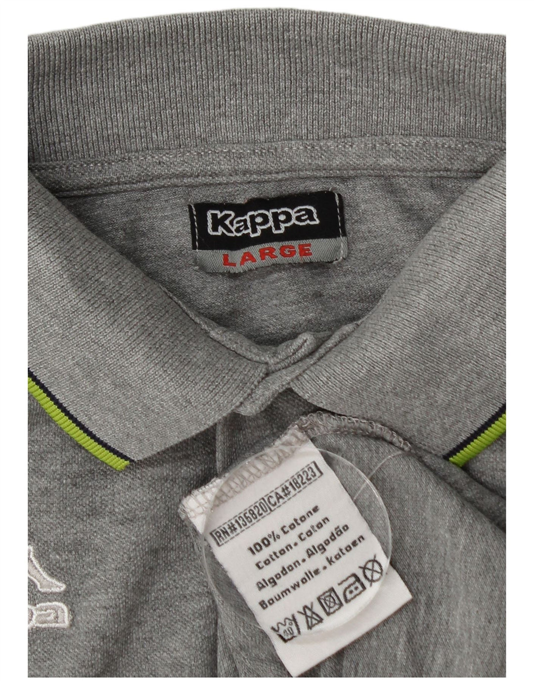 Kappa Herren-Poloshirt, große graue Baumwolle