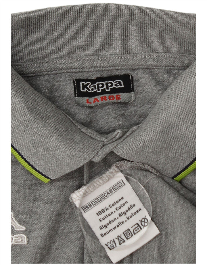 Kappa Herren-Poloshirt, große graue Baumwolle