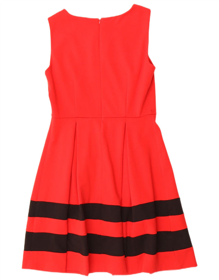 Calvin Klein Damen ärmelloses A-Linien-Kleid US 10 Large Rot gestreift