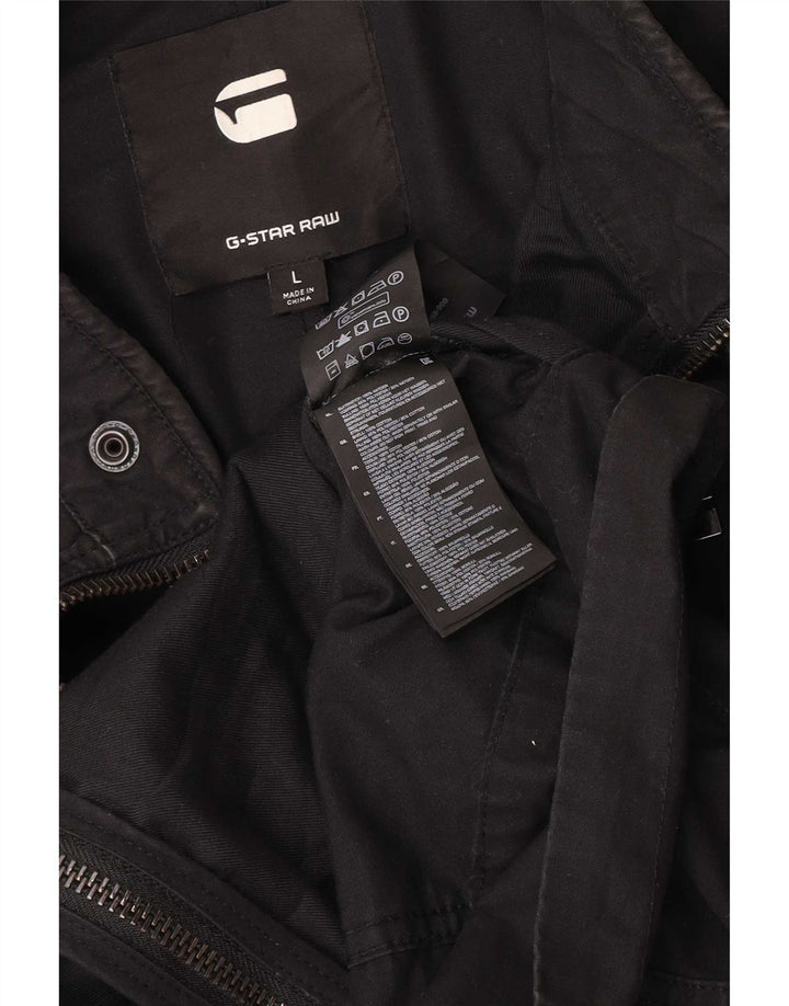 G-Star Herren Racer Jacke UK 40 Große schwarze Baumwolle