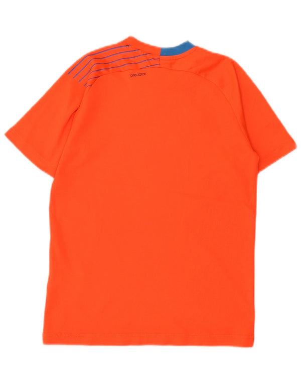 Adidas Predator T-Shirt für Jungen, 11–12 Jahre, orangefarbenes Colourblock-Polyester