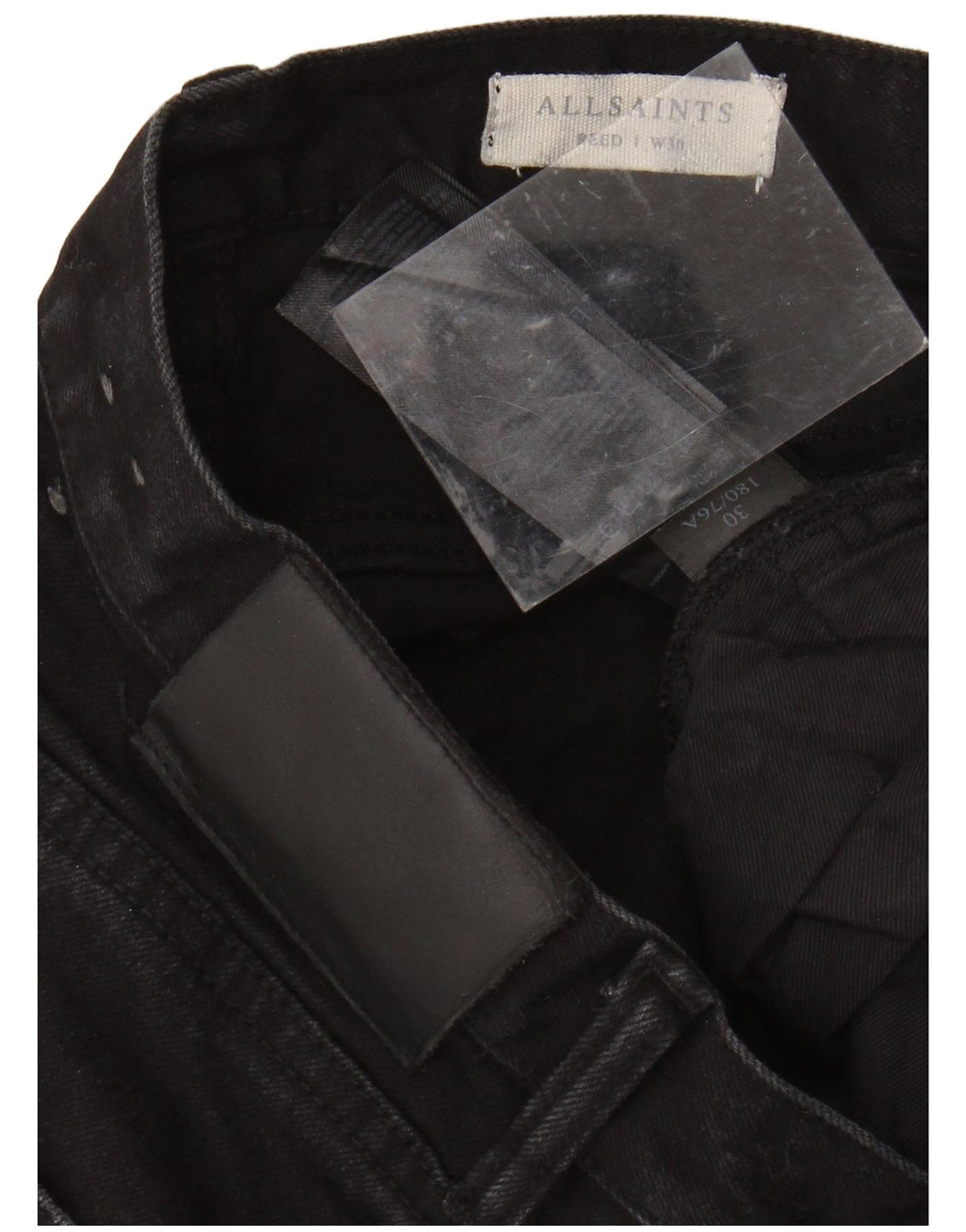 ALL SAINTS Herren REED Slim Jeans W30 L31 Schwarze Baumwolle