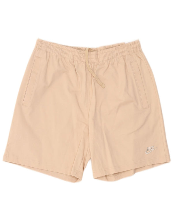 Nike Herren Swoosh Standard Fit Sport Shorts Große Beige Baumwolle