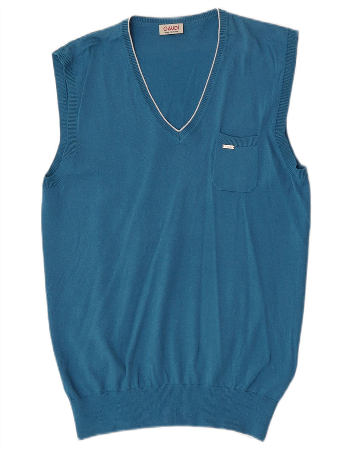 Gaudi Herren-Tanktop aus mittelblauer Viskose