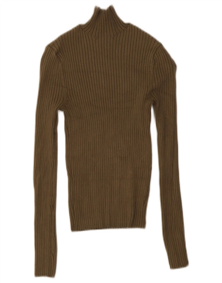 Zara Damen Crop Top UK 8 Small Khaki Viskose