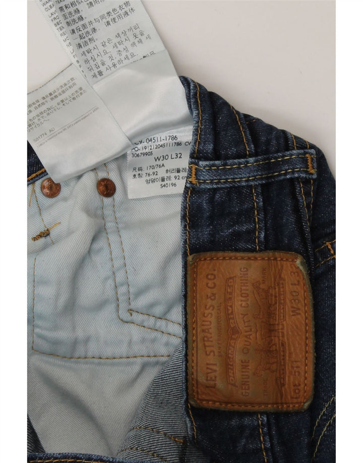 Levi's Damen 511 Slim Jeans W30 L32 Blaue Baumwolle