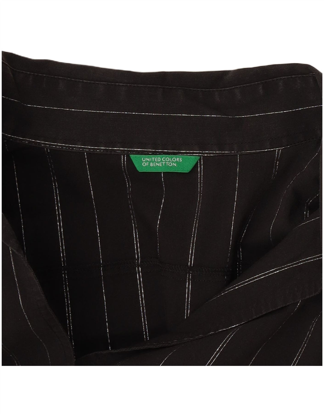 Benetton Damenhemd UK 16 Large Schwarz gestreift