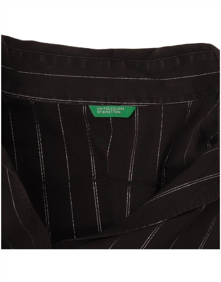 Benetton Damenhemd UK 16 Large Schwarz gestreift