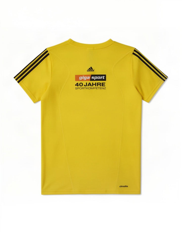 Adidas Damen Climalite Graphic T-Shirt Top UK 10 Small Gelb Polyester