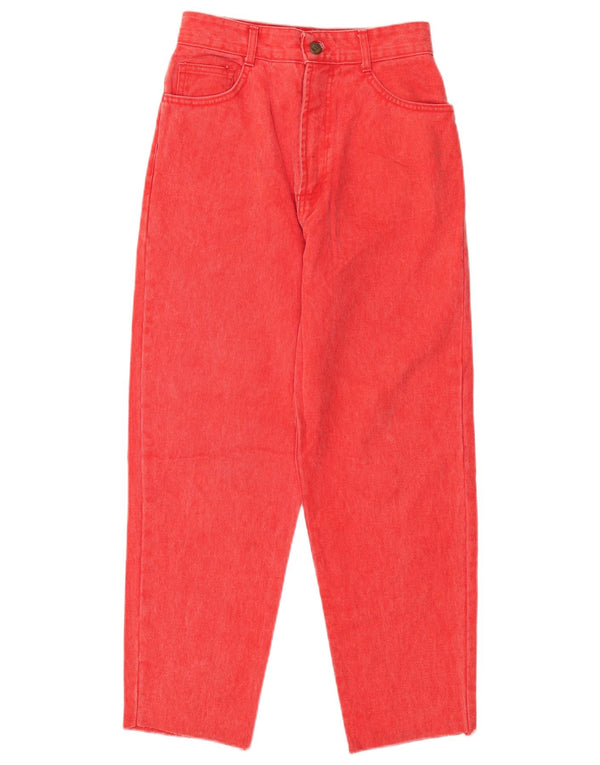 Vintage Damen High Waist Tapered Jeans IT 42 Medium W26 L26 Rote Baumwolle