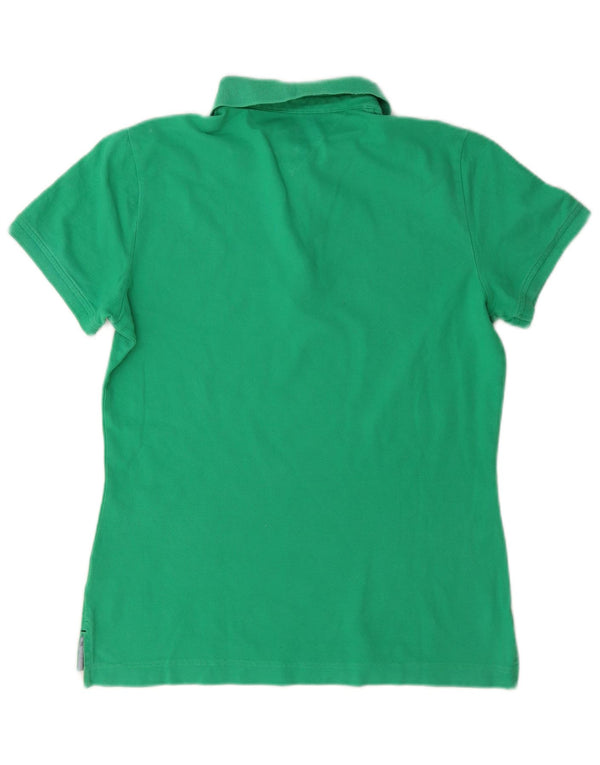 Tommy Hilfiger Damen Poloshirt UK 14 Mittelgrüne Baumwolle