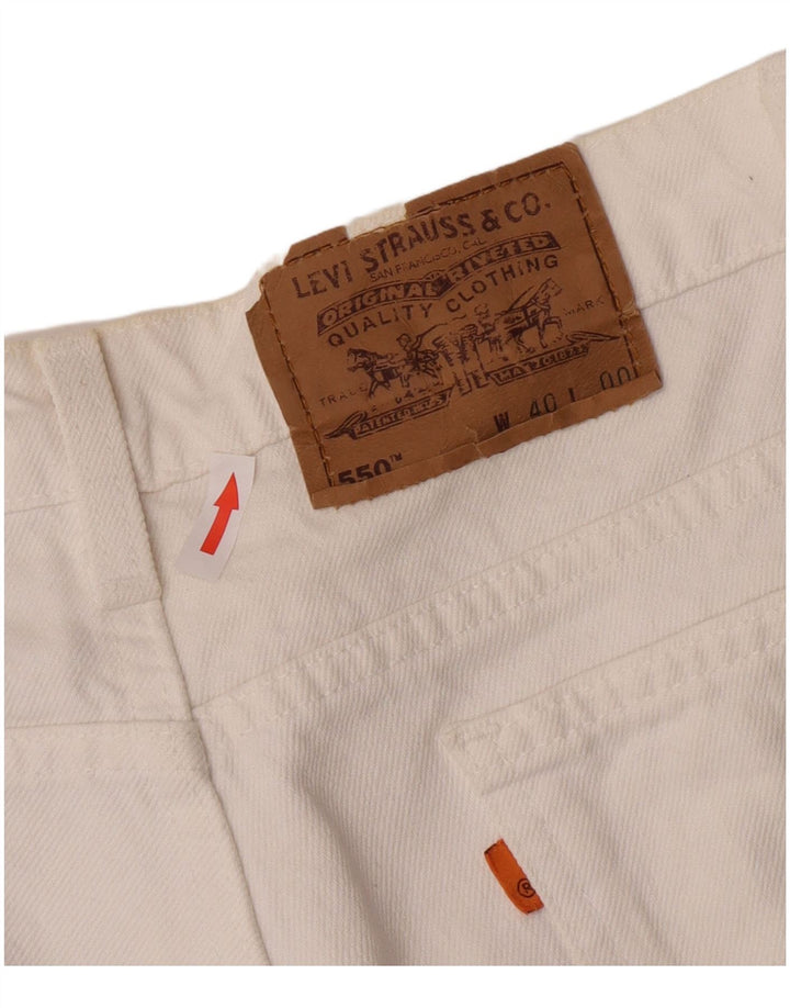 Levi's Herren 550 Denim Shorts W40 XL Weiße Baumwolle