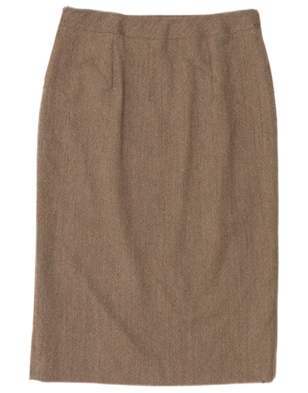 Marella Damen gerader Rock UK 16 Large W34 Graue Schurwolle