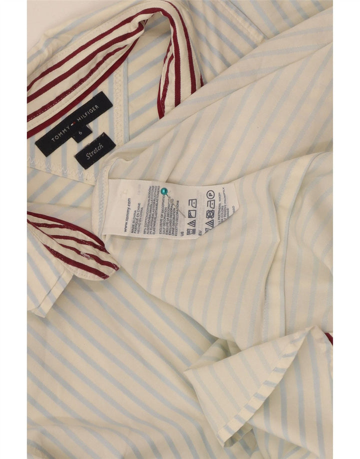 Tommy Hilfiger Damenhemd US 6 Mittelweiße Nadelstreifen-Baumwolle