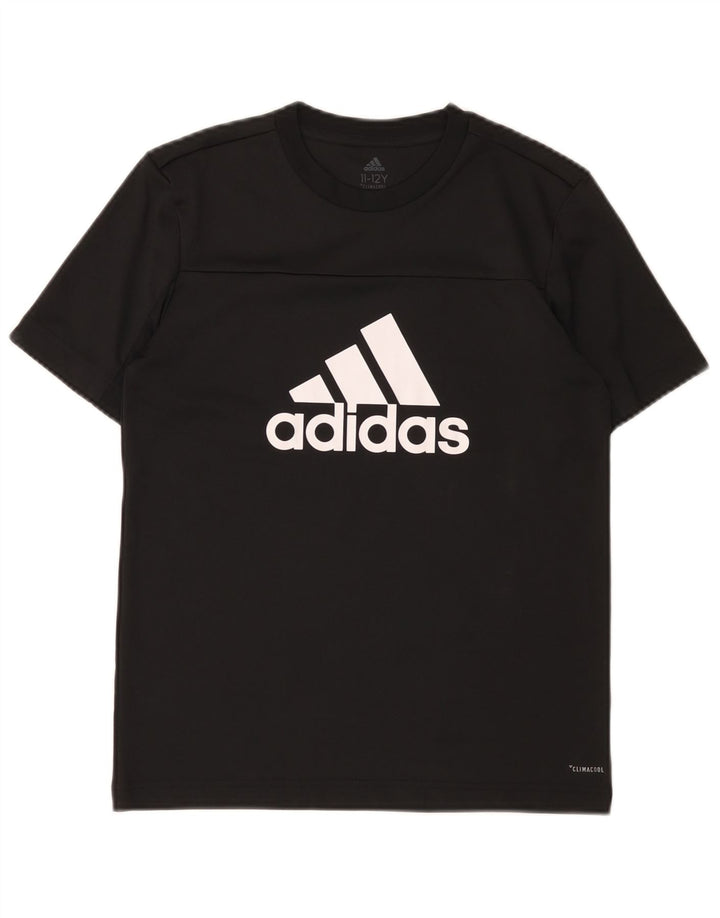 Adidas Jungen Climacool Graphic T-Shirt Top 11–12 Jahre, schwarzes Polyester